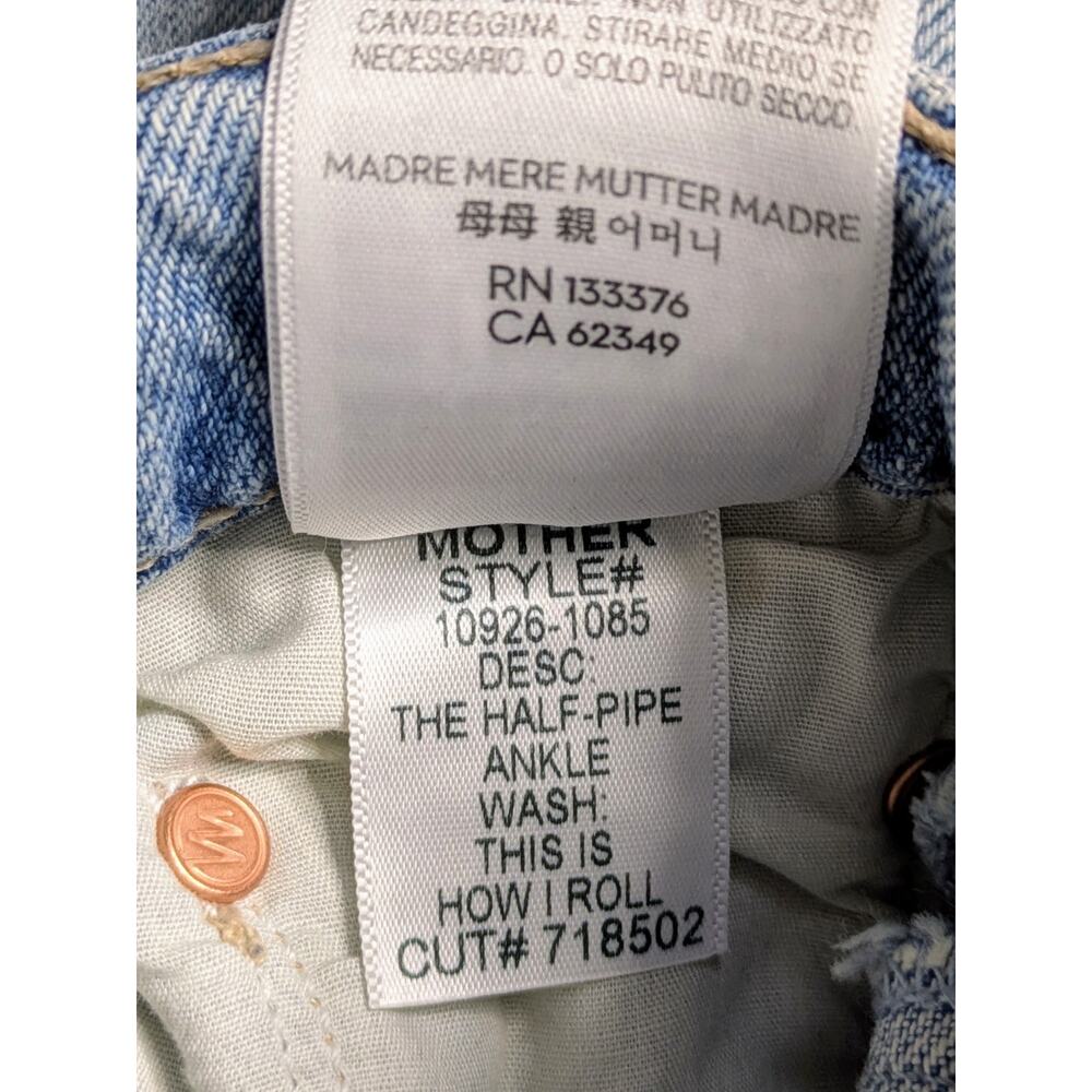 MOTHER Superior Half Pipe Ankle Jeans 27 NWT This Is How I Roll Cotton Blue - Picture 14 of 16